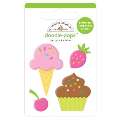 Doodlebug Hey Cupcake Doddle-Pops Cardstock Sticker - Sweet Treats